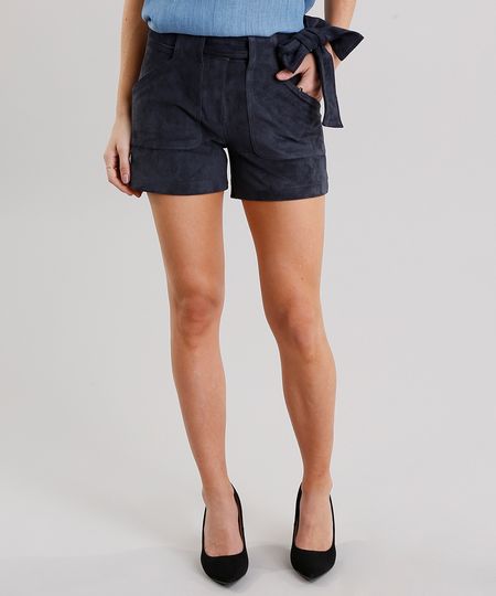 Short-Feminino-em-Suede-com-Faixa-para-Amarracao-com-Bolsos-Azul-Marinho-8886920-Azul_Marinho_1 Short-Feminino-em-Suede-com-Faixa-para-Amarracao-com-Bolsos-Azul-Marinho-8886920-Azul_Marinho_1