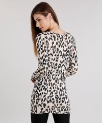 Cardigan-Feminino-Longo-Estampado-Animal-Print-em-Trico-Decote-V-Manga-Longa-Bege-8926742-Bege_2