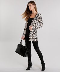 Cardigan-Feminino-Longo-Estampado-Animal-Print-em-Trico-Decote-V-Manga-Longa-Bege-8926742-Bege_3