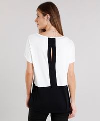 Blusa-Feminina-Bicolor-com-Recorte-Manga-Curta-Decote-V-Off-White-8978172-Off_White_2 Blusa-Feminina-Bicolor-com-Recorte-Manga-Curta-Decote-V-Off-White-8978172-Off_White_2