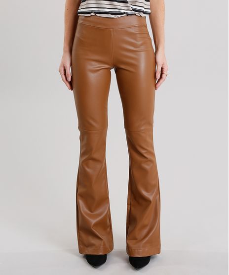 Calca-Feminina-Flare-com-Ziper-Lateral-e-Recorte-Caramelo-8886929-Caramelo_1