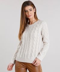 Sueter-Feminino-Cables-em-Trico-Manga-Longa-Decote-Redondo-Bege-Claro-8880795-Bege_Claro_1