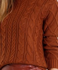 Sueter-Feminino-Cables-em-Trico-Manga-Longa-Decote-Redondo-Caramelo-8880795-Caramelo_4