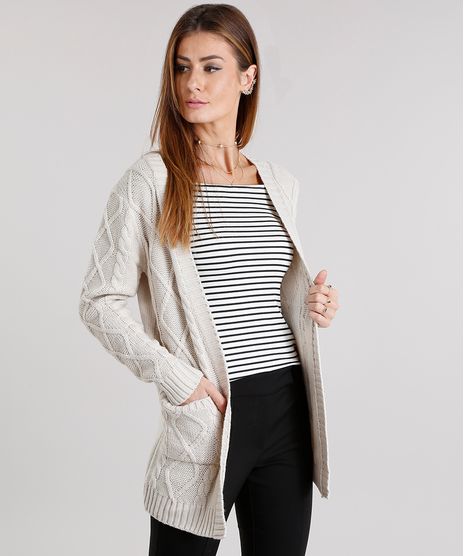 Cardigan-Feminino-Longo-Cables-em-Trico-Com-Bolsos-Manga-Longa-Decote-Redondo-Bege-Claro-8880794-Bege_Claro_1