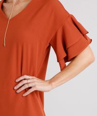 Vestido-Feminino-Amplo-com-Babado-nas-Mangas-Decote-V-Curto-Laranja-Escuro-8915149-Laranja_Escuro_4