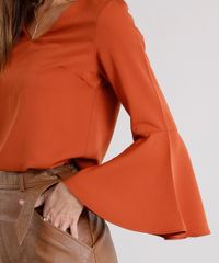 Blusa-Feminina-Ampla-com-Manga-Sino-Decote-V-Laranja-Escuro-8915146-Laranja_Escuro_4