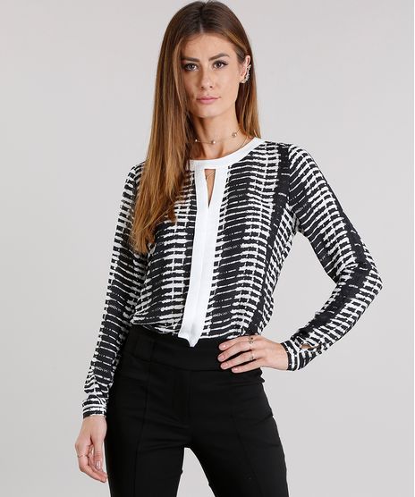 Blusa-Feminina-Ampla-com-Recorte-Contrastante-Estampada-Manga-Longa-Decote-Redondo-Off-White-8887769-Off_White_1