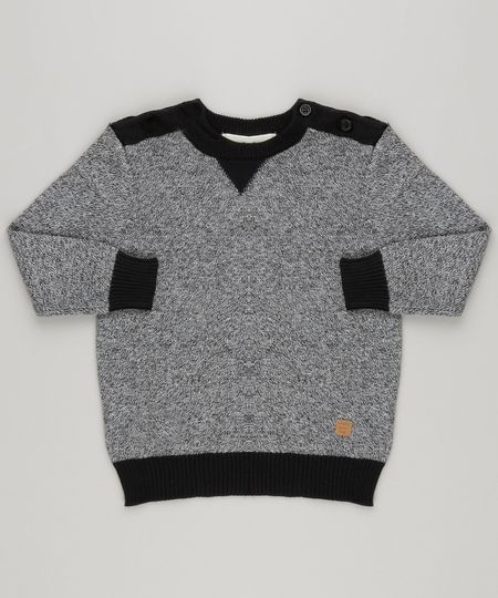 Sueter-Infantil-em-Trico-Mescla-Decote-com-Botoes-Manga-Longa-Preto-8843509-Preto_1 Sueter-Infantil-em-Trico-Mescla-Decote-com-Botoes-Manga-Longa-Preto-8843509-Preto_1