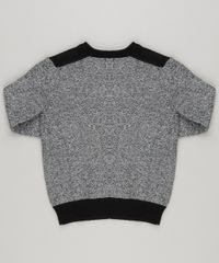 Sueter-Infantil-em-Trico-Mescla-Decote-com-Botoes-Manga-Longa-Preto-8843509-Preto_2