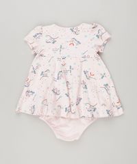 Vestido-Infantil-Estampado-de-Unicornio-com-Laco-Manga-Curta---Calcinha-Rosa-Claro-9137711-Rosa_Claro_2