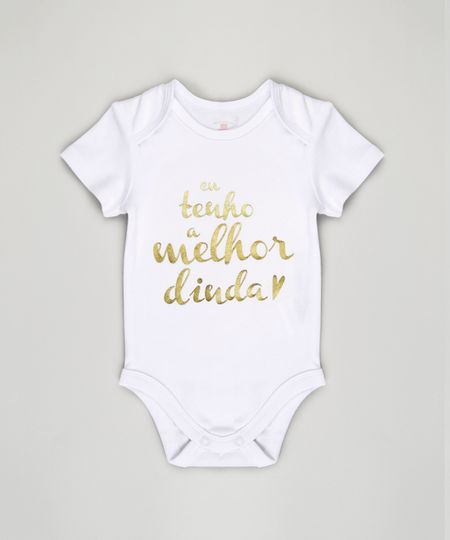 Body-Infantil--Eu-Tenho-a-Melhor-Dinda--Manga-Curta-Decote-Redondo-em-Algodao---Sustentavel-Branco-8898192-Branco_1