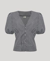 Blusa-Feminina-Mindset-Estampada-Xadrez-Vichy-com-Botoes-Manga-Bufante-Decote-V-Preta-9988083-Preto_6