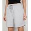 Bermuda-de-Moletom-Feminina-com-Cordao-e-Bolsos-Cinza-Mescla-Claro-9988096-Cinza_Mescla_Claro_1