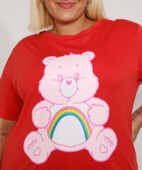 Camiseta-Plus-Size-Feminina-Manga-Curta-Ursinhos-Carinhosos-Decote-Redondo-Vermelha-9967430-Vermelho_2
