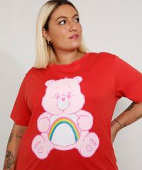 Camiseta-Plus-Size-Feminina-Manga-Curta-Ursinhos-Carinhosos-Decote-Redondo-Vermelha-9967430-Vermelho_5