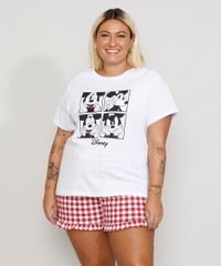 Pijama-Feminino-Plus-Size-Mickey-com-Estampa-Xadrez-Vichy-e-Babado-Manga-Curta-Branco-9972299-Branco_1