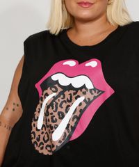 Regata-Feminina-Plus-Size-de-Banda-Muscle-Tee-Rolling-Stones-com-Ombreiras-Decote-Redondo-Preta-9980562-Preto_2