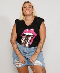 Regata-Feminina-Plus-Size-de-Banda-Muscle-Tee-Rolling-Stones-com-Ombreiras-Decote-Redondo-Preta-9980562-Preto_6