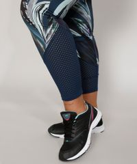 Calca-Legging-Feminina-Plus-Size-Esportiva-Ace-Estampada-de-Folhagem-com-Micro-Furos-Azul-Marinho-9984685-Azul_Marinho_4