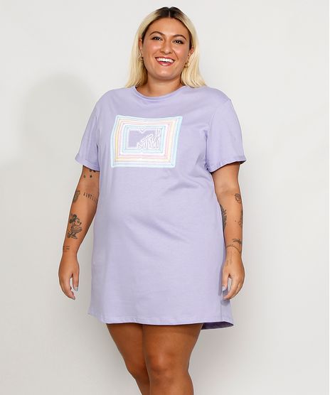 Camisola-Feminina-Plus-Size-MTV-Manga-Curta-Lilas-9972304-Lilas_1