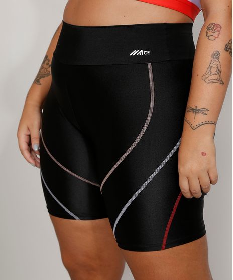 Bermuda-Feminina-Plus-Size-Esportiva-Ace-com-Costuras-Preta-9975692-Preto_1