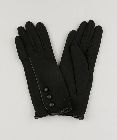 Luva-Feminina-de-Inverno-em-Moletom-com-Botoes-Preta-9010809-Preto_1