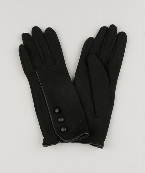 Luva-Feminina-de-Inverno-em-Moletom-com-Botoes-Preta-9010809-Preto_1