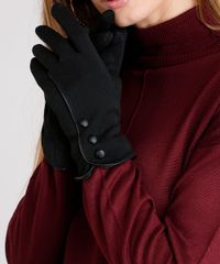 Luva-Feminina-de-Inverno-em-Moletom-com-Botoes-Preta-9010809-Preto_2