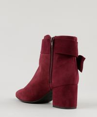 Bota-Feminina-Salto-Baixo-em-Suede-com-Laco-Cano-Curto-Vinho-9075278-Vinho_3