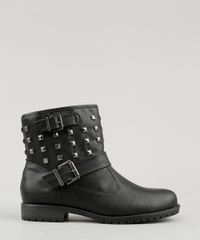 Bota-Feminina-Biker-Vizzano-com-Rebites-e-Fivelas-Cano-Curto-Preta-9081770-Preto_1