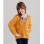 Sueter-Infantil-Felpudo-em-Trico-com-Bolsos-Decote-V-Amarelo-Escuro-8862445-Amarelo_Escuro_1