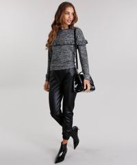Sueter-Feminino-com-Babado-em-Trico-Manga-Longa-Decote-Redondo-Cinza-Mescla-Escuro-8889198-Cinza_Mescla_Escuro_3
