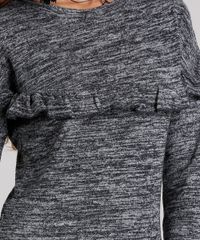 Sueter-Feminino-com-Babado-em-Trico-Manga-Longa-Decote-Redondo-Cinza-Mescla-Escuro-8889198-Cinza_Mescla_Escuro_4