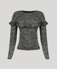 Sueter-Feminino-com-Babado-em-Trico-Manga-Longa-Decote-Redondo-Cinza-Mescla-Escuro-8889198-Cinza_Mescla_Escuro_5