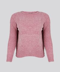 Sueter-Feminino-em-Trico-de-Chenille-Manga-Longa-Rose-8864679-Rose_5