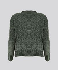 Sueter-Feminino-em-Trico-de-Chenille-Manga-Longa-Verde-Escuro-8864679-Verde_Escuro_6