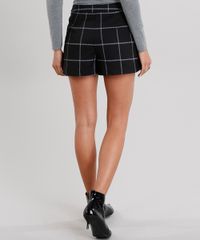 Short-Saia-Feminino-Xadrez-Curto-com-Ziper-Preto-8853657-Preto_2