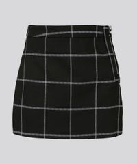 Short-Saia-Feminino-Xadrez-Curto-com-Ziper-Preto-8853657-Preto_5