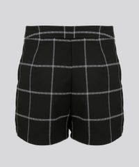Short-Saia-Feminino-Xadrez-Curto-com-Ziper-Preto-8853657-Preto_6