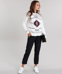 Sueter-Feminino-em-Trico-com-Estampa-Etnica-Manga-Longa-Decote-Redondo-Off-White-8888832-Off_White_3
