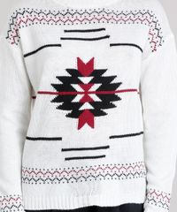 Sueter-Feminino-em-Trico-com-Estampa-Etnica-Manga-Longa-Decote-Redondo-Off-White-8888832-Off_White_4