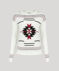 Sueter-Feminino-em-Trico-com-Estampa-Etnica-Manga-Longa-Decote-Redondo-Off-White-8888832-Off_White_5