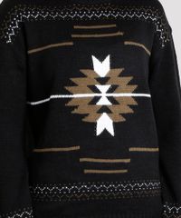 Sueter-Feminino-em-Trico-com-Estampa-Etnica-Manga-Longa-Decote-Redondo-Preto-8888832-Preto_4