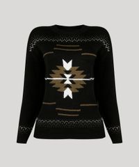 Sueter-Feminino-em-Trico-com-Estampa-Etnica-Manga-Longa-Decote-Redondo-Preto-8888832-Preto_5