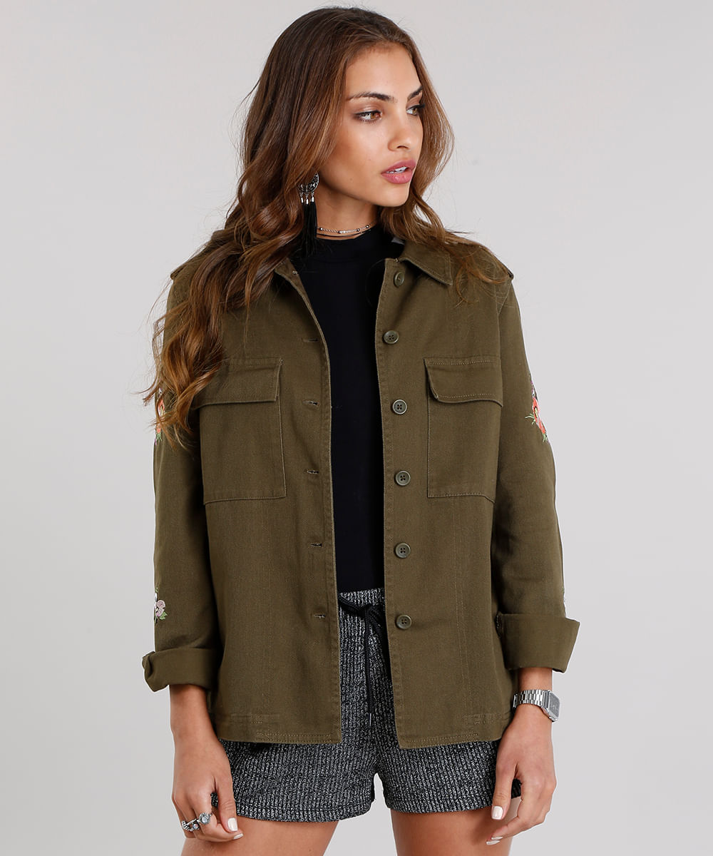 jaqueta militar feminina