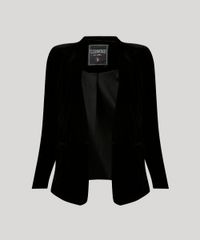 Blazer-Feminino-em-Veludo-com-Bolso-Gola-Smoking-Preto-8860353-Preto_5