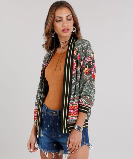Kimono-Feminino-Estampado-Floral-com-Ribana-Listrada-com-Lurex-Verde-Militar-8898719-Verde_Militar_1