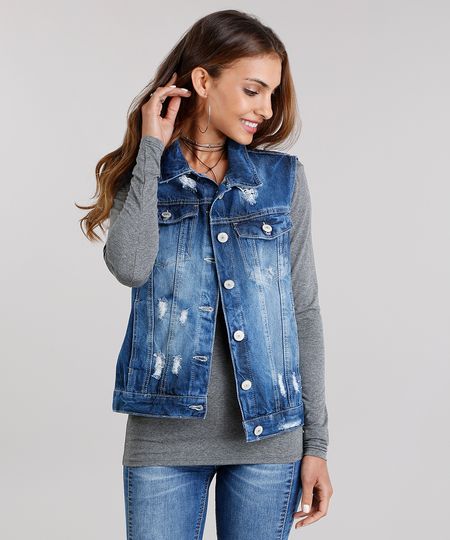 Colete-Jeans-Feminino-Destroyed-com-Bolsos-Gola-Esporte-Azul-Escuro-9148052-Azul_Escuro_1 Colete-Jeans-Feminino-Destroyed-com-Bolsos-Gola-Esporte-Azul-Escuro-9148052-Azul_Escuro_1