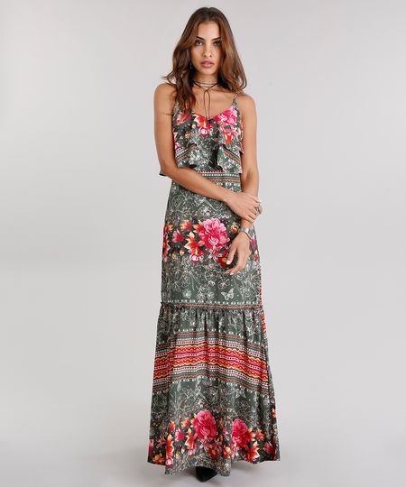 Vestido-Feminino-Longo-Estampado-Floral-com-Babados-Alcas-Finas-Verde-Militar-8901142-Verde_Militar_1 Vestido-Feminino-Longo-Estampado-Floral-com-Babados-Alcas-Finas-Verde-Militar-8901142-Verde_Militar_1