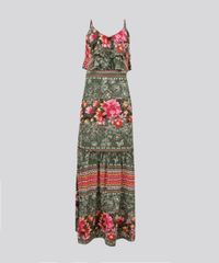 Vestido-Feminino-Longo-Estampado-Floral-com-Babados-Alcas-Finas-Verde-Militar-8901142-Verde_Militar_5